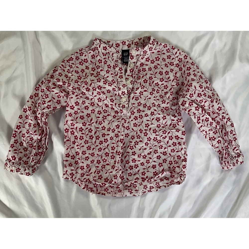 Baby Gap Toddler 2 Years Whimsy Pink Floral Spring 100% Cotton Shirt 287